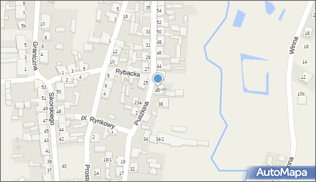 Słońsk, Puszkina Aleksandra, 40, mapa Słońsk