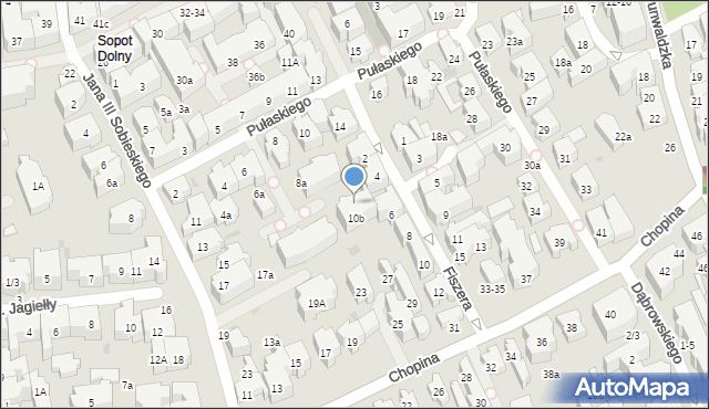 Sopot, Pułaskiego Kazimierza, gen., 10b, mapa Sopotu