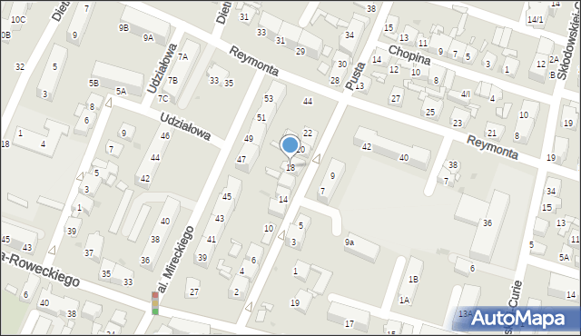 Sosnowiec, Pusta, 18, mapa Sosnowca