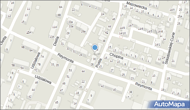 Sosnowiec, Pusta, 32, mapa Sosnowca