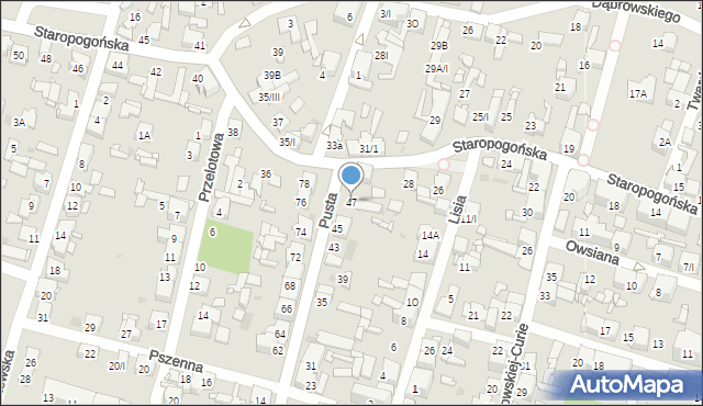 Sosnowiec, Pusta, 47, mapa Sosnowca