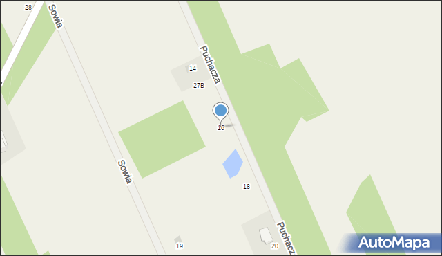 Sowia Wola, Puchacza, 16, mapa Sowia Wola