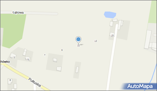 Strachówko, Pułtuska, 11, mapa Strachówko