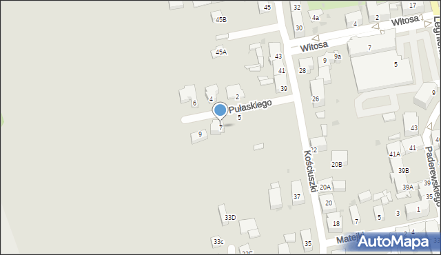 Strzegom, Pułaskiego Kazimierza, gen., 7, mapa Strzegom