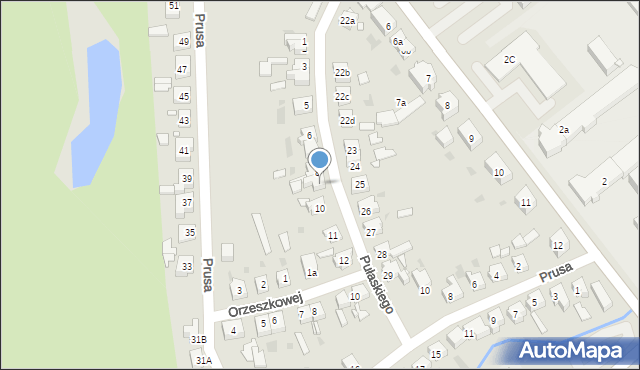 Sulechów, Pułaskiego, 9, mapa Sulechów