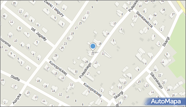 Susz, Pułaskiego, 22, mapa Susz