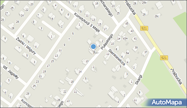 Susz, Pułaskiego, 8, mapa Susz