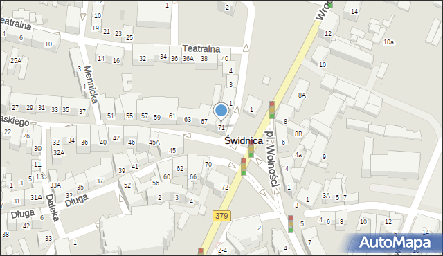 Świdnica, Pułaskiego Kazimierza, gen., 71, mapa Świdnicy
