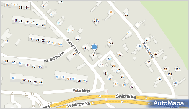 Świebodzice, Pułaskiego Kazimierza, gen., 27, mapa Świebodzice