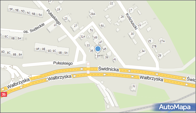 Świebodzice, Pułaskiego Kazimierza, gen., 37, mapa Świebodzice