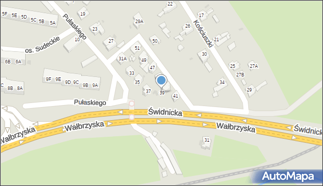 Świebodzice, Pułaskiego Kazimierza, gen., 39, mapa Świebodzice