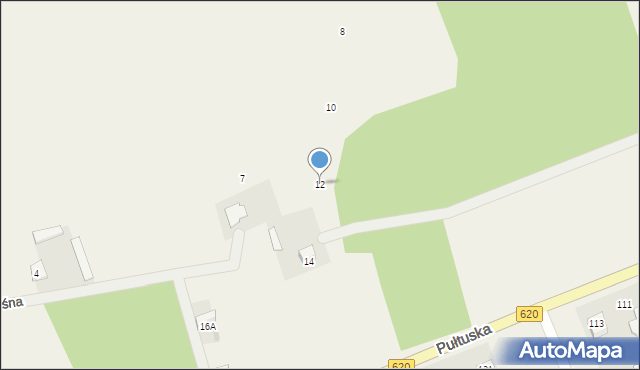 Świercze, Pułtuska, 12, mapa Świercze