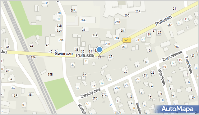 Świercze, Pułtuska, 29, mapa Świercze