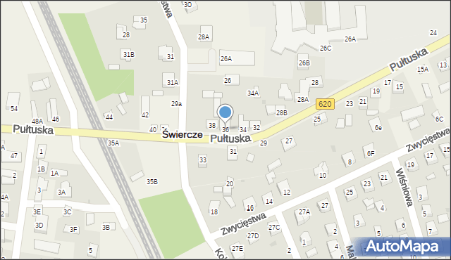 Świercze, Pułtuska, 36, mapa Świercze