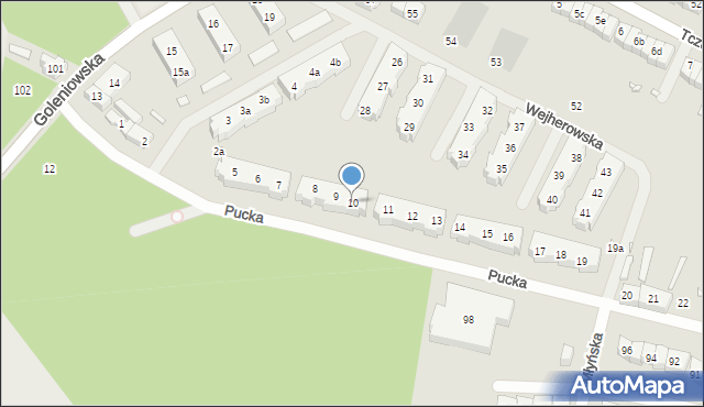 Szczecin, Pucka, 10, mapa Szczecina