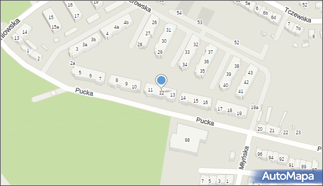 Szczecin, Pucka, 12, mapa Szczecina