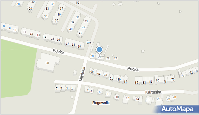 Szczecin, Pucka, 21, mapa Szczecina