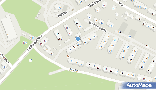 Szczecin, Pucka, 3b, mapa Szczecina