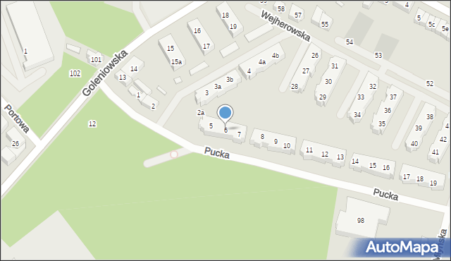 Szczecin, Pucka, 6, mapa Szczecina