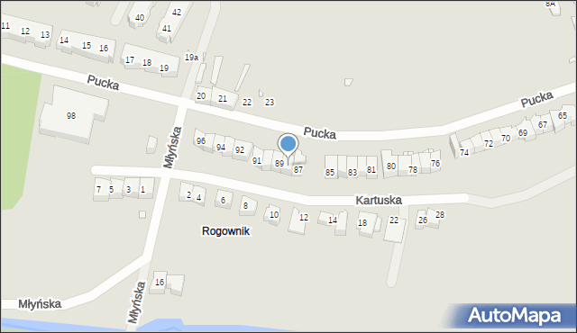 Szczecin, Pucka, 88, mapa Szczecina