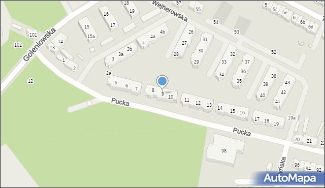 Szczecin, Pucka, 9, mapa Szczecina