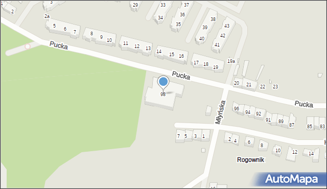 Szczecin, Pucka, 98, mapa Szczecina