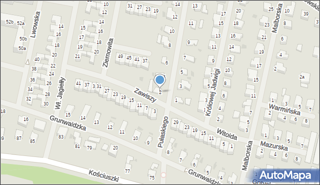 Szczecinek, Pułaskiego, 2, mapa Szczecinek