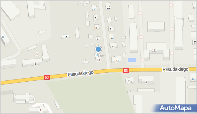 Szczytno, Pułaskiego Kazimierza, gen., 1b, mapa Szczytno