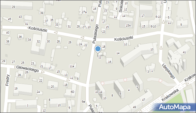 Tarnów, Pułaskiego Kazimierza, gen., 13, mapa Tarnów