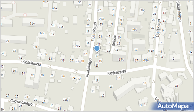 Tarnów, Pułaskiego Kazimierza, gen., 17, mapa Tarnów