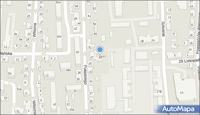 Tarnów, Pułaskiego Kazimierza, gen., 49, mapa Tarnów