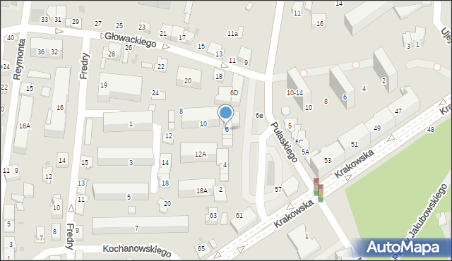 Tarnów, Pułaskiego Kazimierza, gen., 6, mapa Tarnów