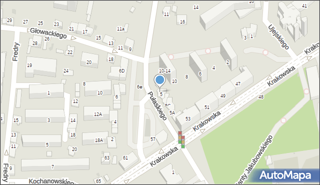 Tarnów, Pułaskiego Kazimierza, gen., 7, mapa Tarnów