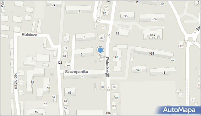 Tarnów, Pułaskiego Kazimierza, gen., 72, mapa Tarnów