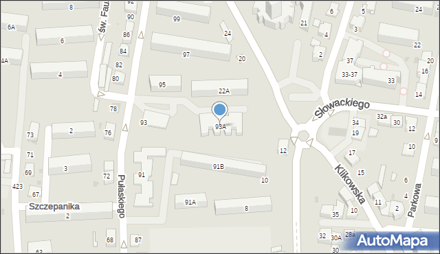 Tarnów, Pułaskiego Kazimierza, gen., 93A, mapa Tarnów