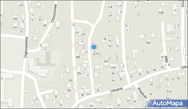 Tarnów, Pusta, 5, mapa Tarnów