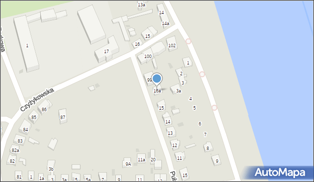 Tczew, Pułaskiego, 16a, mapa Tczew