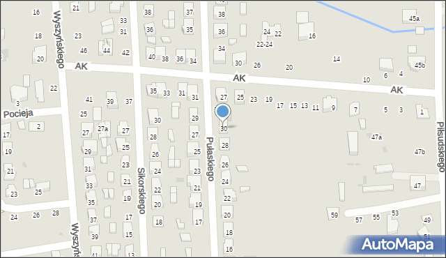 Terespol, Pułaskiego Kazimierza, gen., 30, mapa Terespol