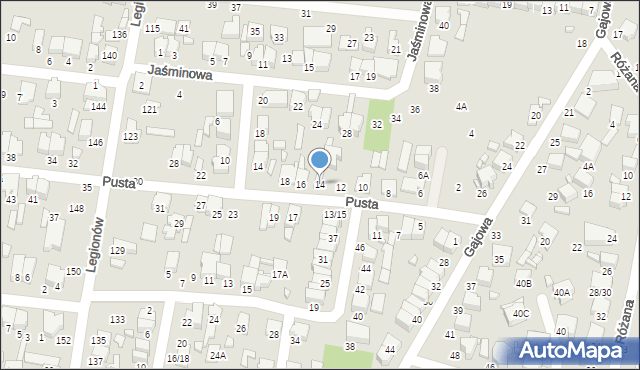 Tomaszów Mazowiecki, Pusta, 14, mapa Tomaszów Mazowiecki