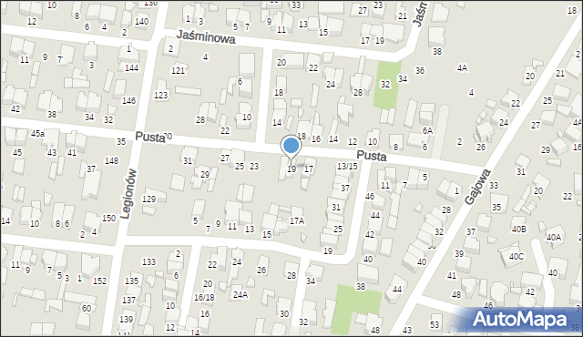 Tomaszów Mazowiecki, Pusta, 19, mapa Tomaszów Mazowiecki