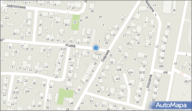 Tomaszów Mazowiecki, Pusta, 3, mapa Tomaszów Mazowiecki