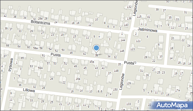 Tomaszów Mazowiecki, Pusta, 38, mapa Tomaszów Mazowiecki