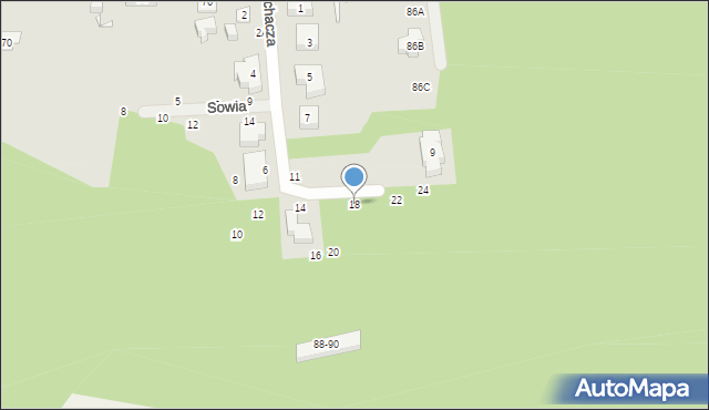 Toruń, Puchacza, 18, mapa Torunia