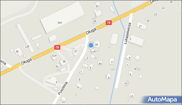 Trzebinia, Puszkina Aleksandra, 1, mapa Trzebinia
