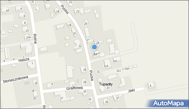 Tupadły, Pucka, 29A, mapa Tupadły