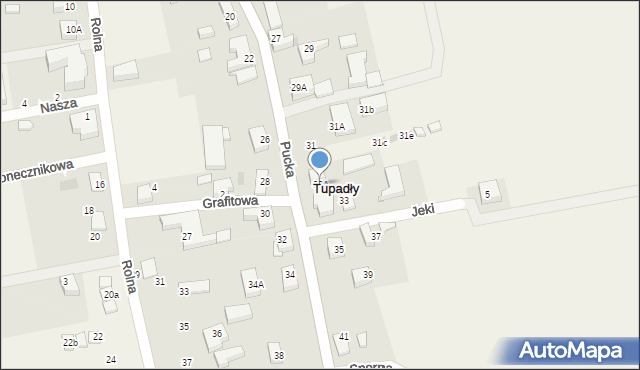 Tupadły, Pucka, 33A, mapa Tupadły