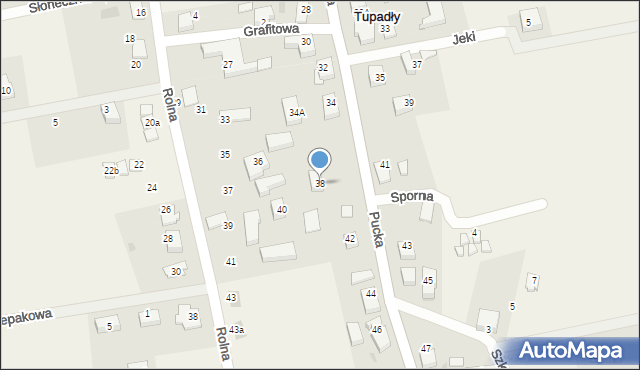 Tupadły, Pucka, 38, mapa Tupadły