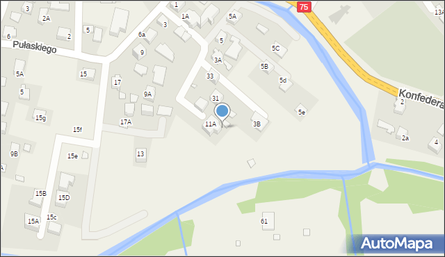 Tylicz, Pułaskiego Kazimierza, gen., 11a, mapa Tylicz