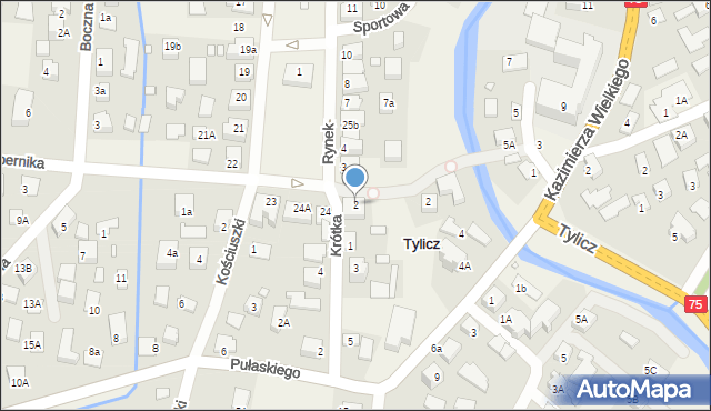 Tylicz, Pułaskiego Kazimierza, gen., 2, mapa Tylicz