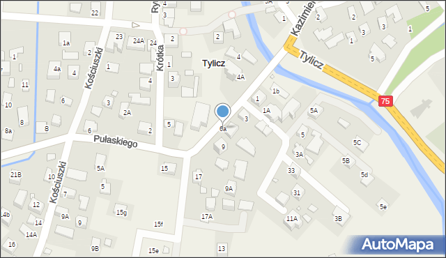 Tylicz, Pułaskiego Kazimierza, gen., 6a, mapa Tylicz
